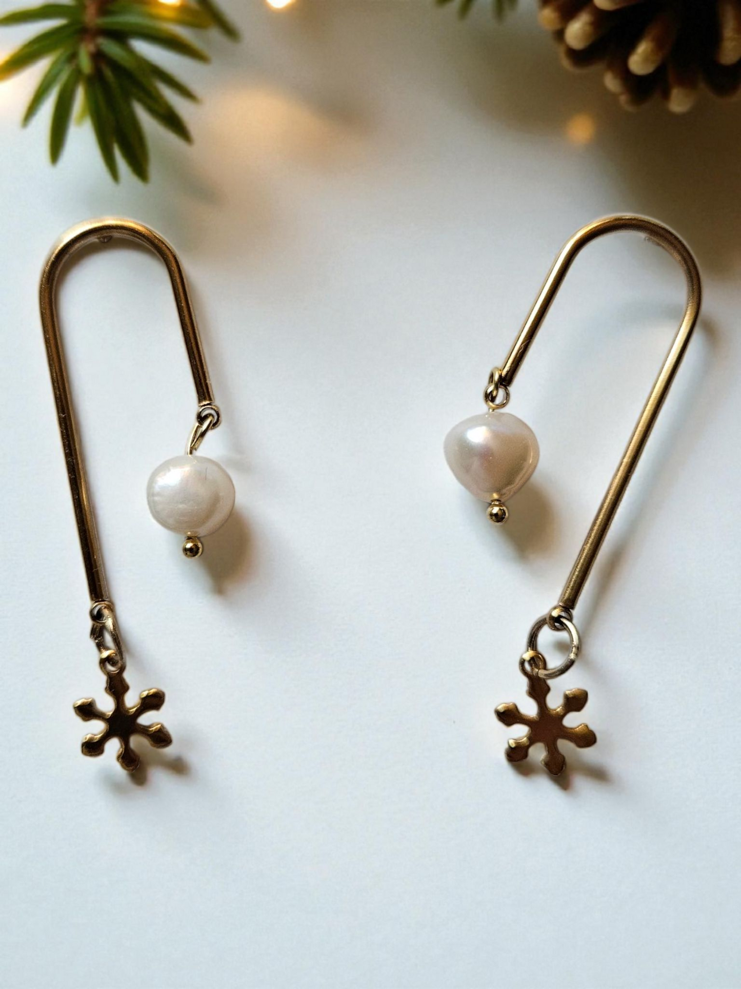 Golden snowflake (naušnice)